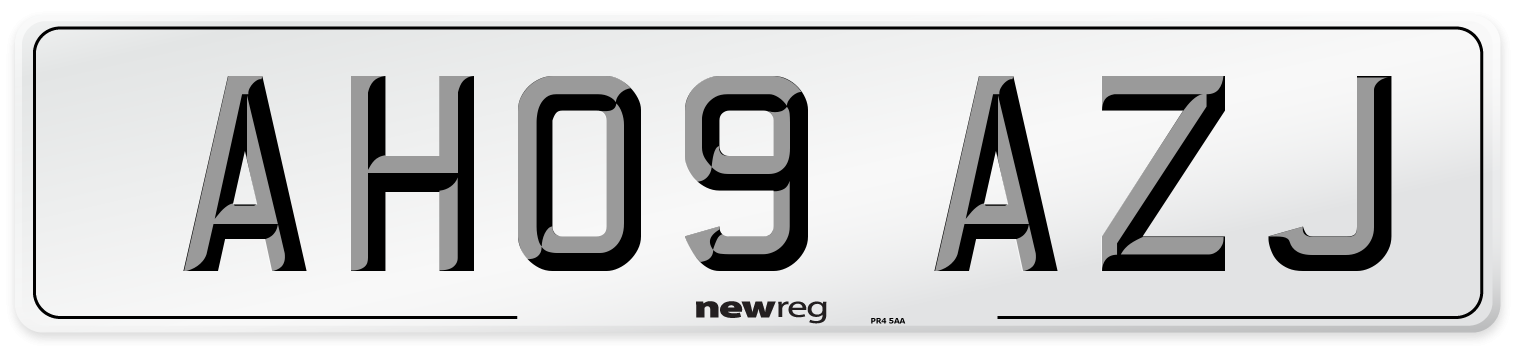 AH09 AZJ Number Plate from New Reg